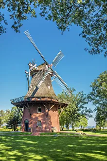 Galeriehollander Prints: Cap windmill in the spa park of Bad Zwischenahn, Oldenburger Land, Lower Saxony, Germany