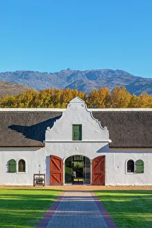 Cape Dutch Architecture on La Motte Wine Estate, Franschhoek Valley, Franschhoek, Western Cape Province, South Africa