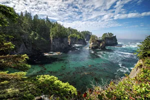 Sea Stacks Prints: Cape Flattery, Neah Bay, Makah Indian Reservation, Olympic National Park, Washington, USA