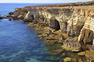 2 People Prints: Cape Greco, Ayia Napa, Cyprus, Eastern Mediterranean Sea