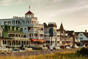 New Jersey Prints: Cape May, New Jersey, early morning light illuminates victorian architecture along Beach Street