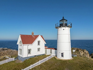 York Prints: Cape Neddick Lighthouse, York, Maine, New England, USA