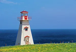 Brae Prints: Cape Tryon Lighthouse by the Atlantic Ocean Cape Tryon, Prince Edward Island, Canada