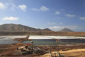 Salt Pans Prints: Cape Verde, Sal, Pedra do Lume, Salt pans inside extinct volcano crater (Salinas)