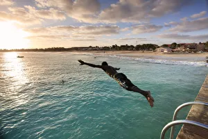 Jumping Prints: Cape Verde, Sal, Santa Maria Village, view from the Jetty