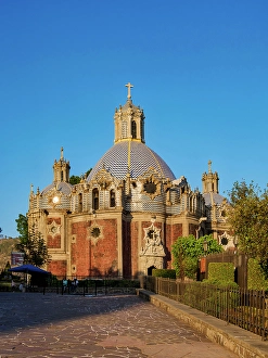 Cdmx Prints: Capilla del Pocito at sunset, Villa de Guadalupe, Mexico City, Mexico