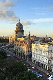 Images Dated 1st February 2013: Capitolio, Gran Teatro and Inglaterra Hotel, Havana, Cuba