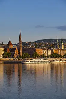 River Danube Prints: Capuchin Church and St Annes Church, Budapest, Hungary