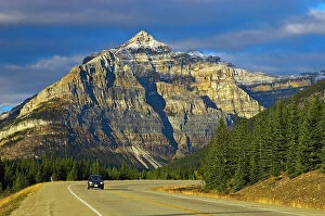Images Dated 11th July 2023: Car on road in mountains; Mt. Whymper, Kootenay National Park, British Columbia, Canada