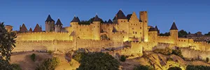 Blue Hour Prints: Carcassonne at Night, Languedoc, France