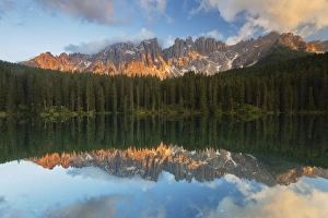 Carezza lake, Dolomites, Bolzano, Trentino Alto Adige, Italy Carezza lake, Dolomites, Bolzano, Trentino Alto Adige, Italy