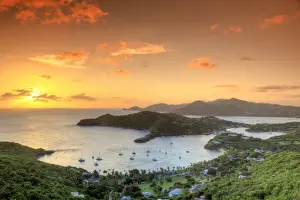 Caribbean, Antigua and Barbuda, English Harbour from Shirleys Heights