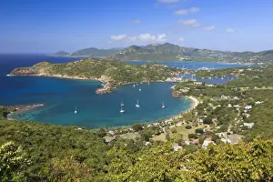 Caribbean, Antigua and Barbuda, English Harbour from Shirleys Heights