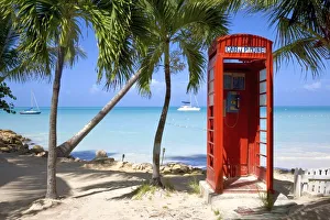 Caribbean, Antigua, Dickenson Bay, English red telephone box