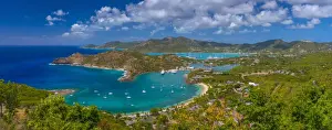 Caribbean, Antigua, English Harbour from Shirley Heights