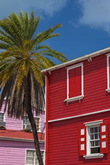 Caribbean, Antigua, St. Johns, Heritage Quay, Traditional shutters