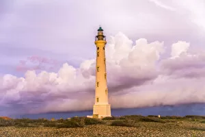 Aruba Gallery: Caribbean, Aruba, The California lighthouse before sunrise