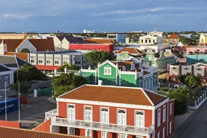 Aruba Prints: Caribbean, Aruba, Oranjestad, View of Oranjestad city centre from the tower of Fort