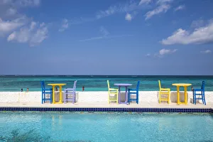 Caribbean, Bahamas, Providence Island, Swimming pool at Compass Point resort