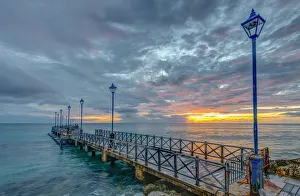 Images Dated 16th August 2013: Caribbean, Barbados, Speightstown at Sunset