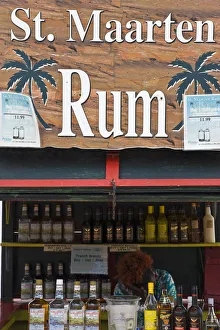 Caribbean, Netherlands Antilles, Sint Maarten, Rum shop in Philipsburg