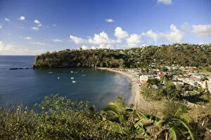 Images Dated 14th May 2010: Caribbean, St Lucia, Anse La Raye Village and Beach