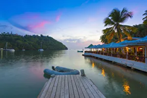 Jetties Prints: Caribbean, St Lucia, Marigot, Marigot Bay, Marigot Bay Beach Club Hotel