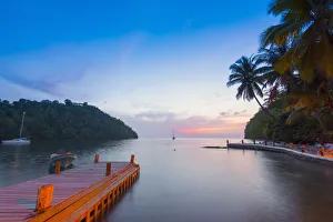 Jetties Prints: Caribbean, St Lucia, Marigot, Marigot Bay, Marigot Bay Beach Club Hotel