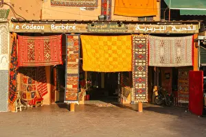 Peter Fischer Prints: carpet shop Le Cadeau Berbere at Djemaa el Fna; Imerial City Marrakech
