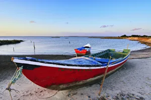Carrasqueira, a fishing harbour at dusk. Alentejo, Portugal