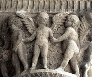 Stone Carving Prints: Carved column capital of Rectors palace, Dubrovnik, Dalmatia, Croatia