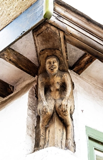 Grade Ii Prints: A carved figure on the corner of Bull House