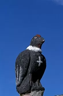 Salar De Uyuni Gallery: A carved stone condor stands on the gatepost of the