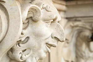 Zwinger Palace Prints: Carved stone figures, Zwinger Palace, Dresden, Saxony, Germany