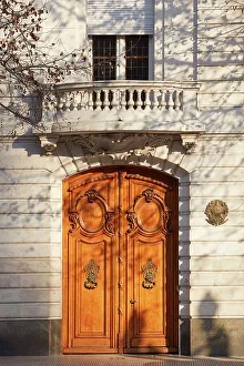 Recoleta Prints: Detail of a carved wooden door of the Palacio Pereda Palace