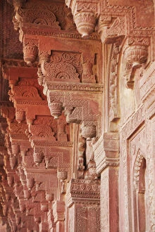 Preserved Gallery: Carvings on Birbal Bhavan, Fatehpur Sikri (UNESCO World Heritage Site), Uttar Pradesh