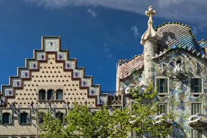 Images Dated 18th May 2015: Casa Batllo and Casa Amatller, Passeig de Gracia, Barcelona, Catalonia, Spain