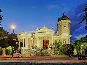 Yucatec Prints: Casa Museo Montes Molina at dusk, Paseo de Montejo, Merida, Yucatan State, Mexico