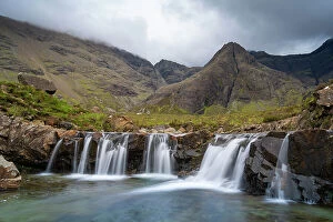 Images Dated 11th August 2022: Cascade at Fairy Pools, Isle of Skye, Scottish Highlands, Scotland, UK