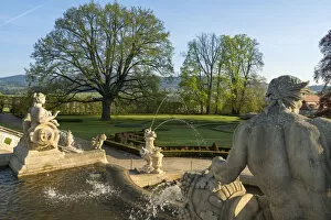Cascade fountain at Zamecky park (The Castle Garden), Cesky Krumlov