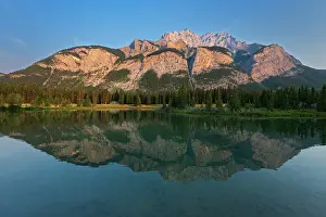 Artist Prints: Cascade Mountain reflected in Cascade Pond in morning light or sunrise