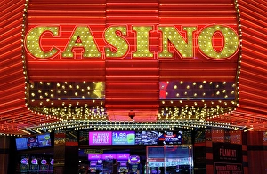 Nevada Prints: Casino illuminated sign, Fremont Street, Las Vegas, Nevada, USA