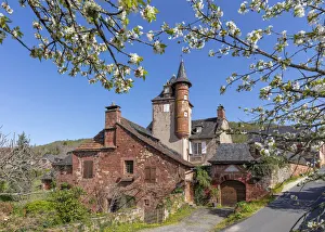 Limousin Prints: Castel de Maussac in the spring, Collonges-la-Rouge, Correze, Nouvelle-Aquitaine, France