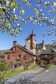 Castel de Maussac in the spring, Collonges-la-Rouge, Correze, Nouvelle-Aquitaine, France