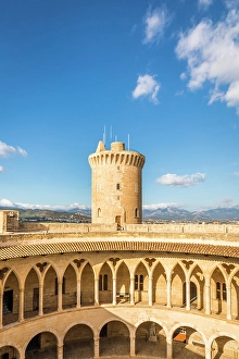 Romanesque Prints: Castell de Bellver in Palma de Mallorca, Mallorca, Balearic Islands, Spain