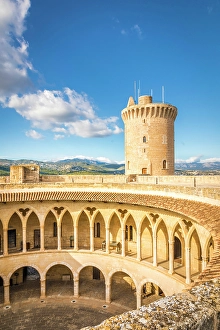Romanesque Prints: Castell de Bellver in Palma de Mallorca, Mallorca, Balearic Islands, Spain