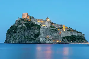 Cannon Prints: Castello Aragonese at Dusk, Ischia, Campania, Italy