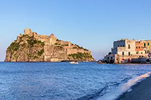Cannon Prints: Castello Aragonese at Sunset, Ischia, Campania, Italy