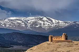 Andalusian Prints: Castillo de la Calahorra castle with the Sierra Nevada mountain range in the background
