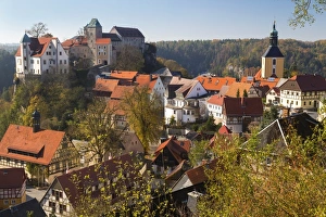 Saxon Prints: Castle Hohnstein in Autumn, Hohnstein, Saxon Switzerland, Germany